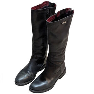 Remonte Womens Black Leather Tall Riding Boots Fleece Lined Size 41 US 9.5